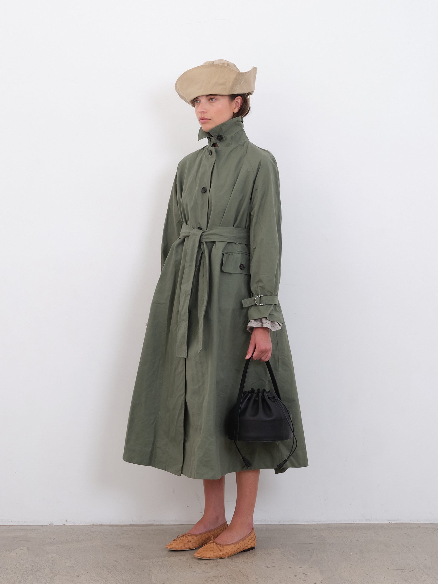 Waxed Cotton Kit Trench Coat