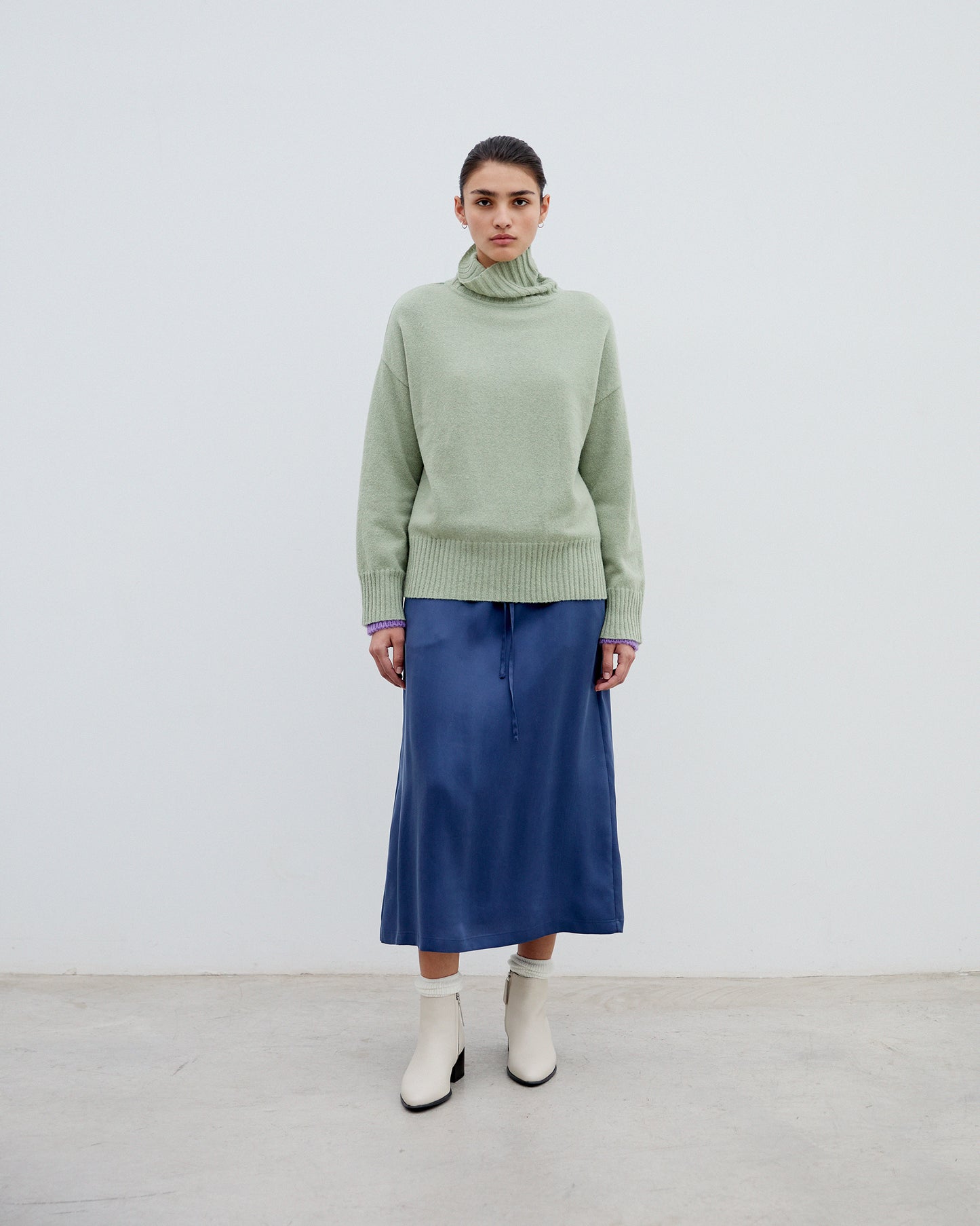 Extra Fine Merino Wool & Alpaca Blend Eden Top Green Tea