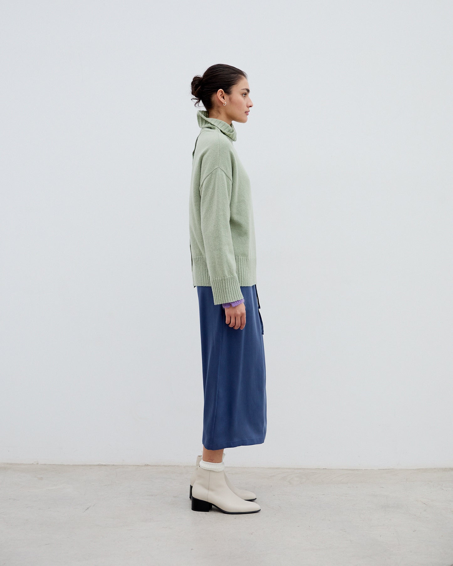 Extra Fine Merino Wool & Alpaca Blend Eden Top Green Tea