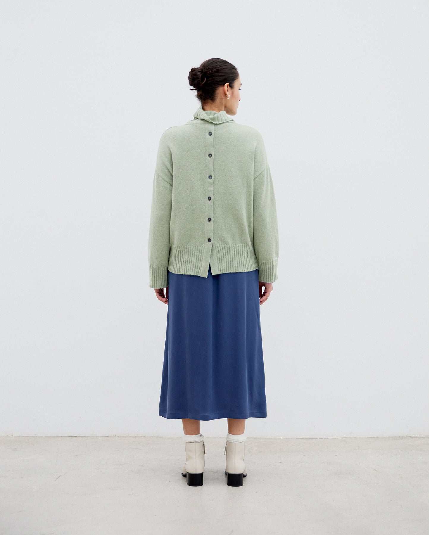 Extra Fine Merino Wool & Alpaca Blend Eden Top Green Tea
