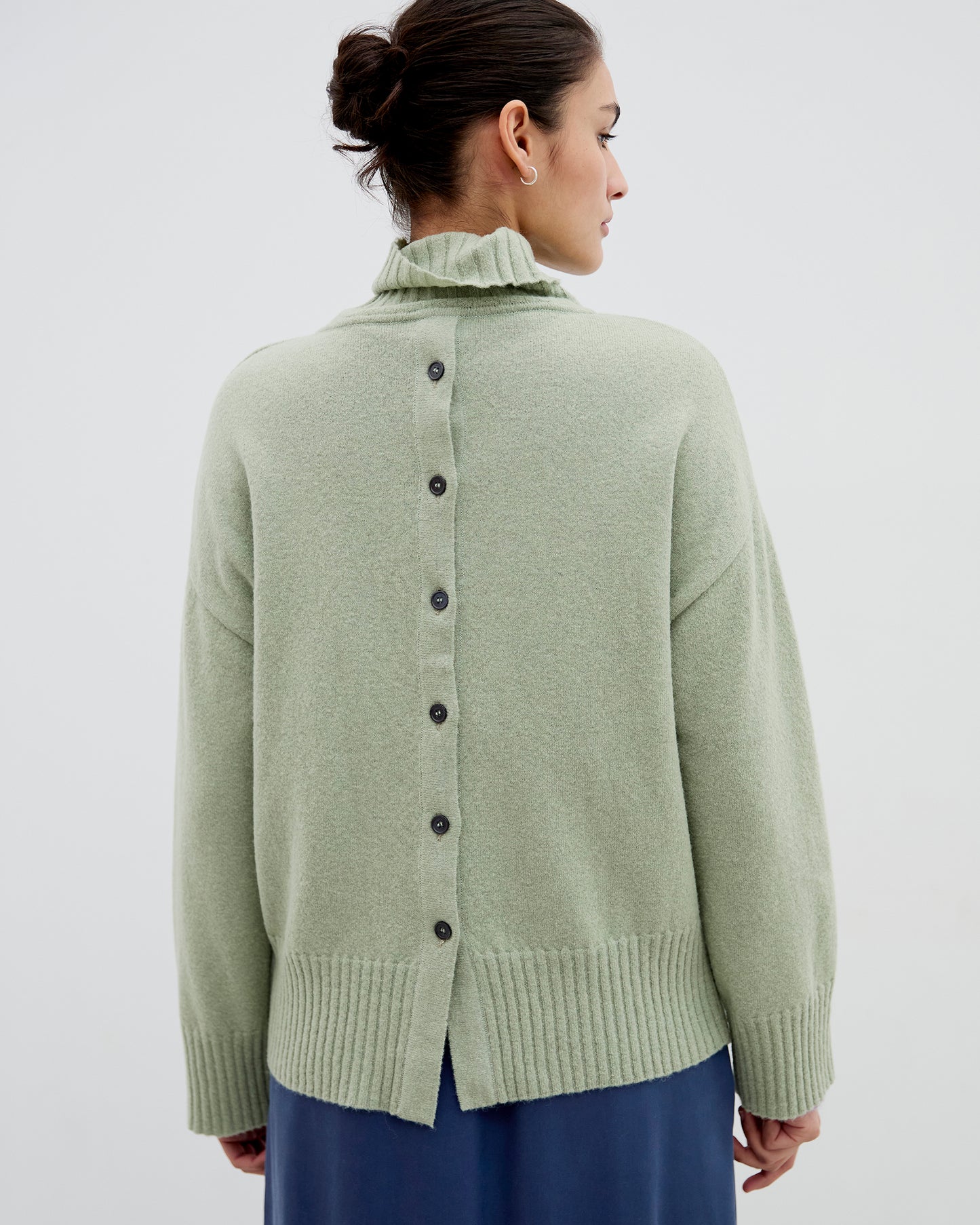 Extra Fine Merino Wool & Alpaca Blend Eden Top Green Tea