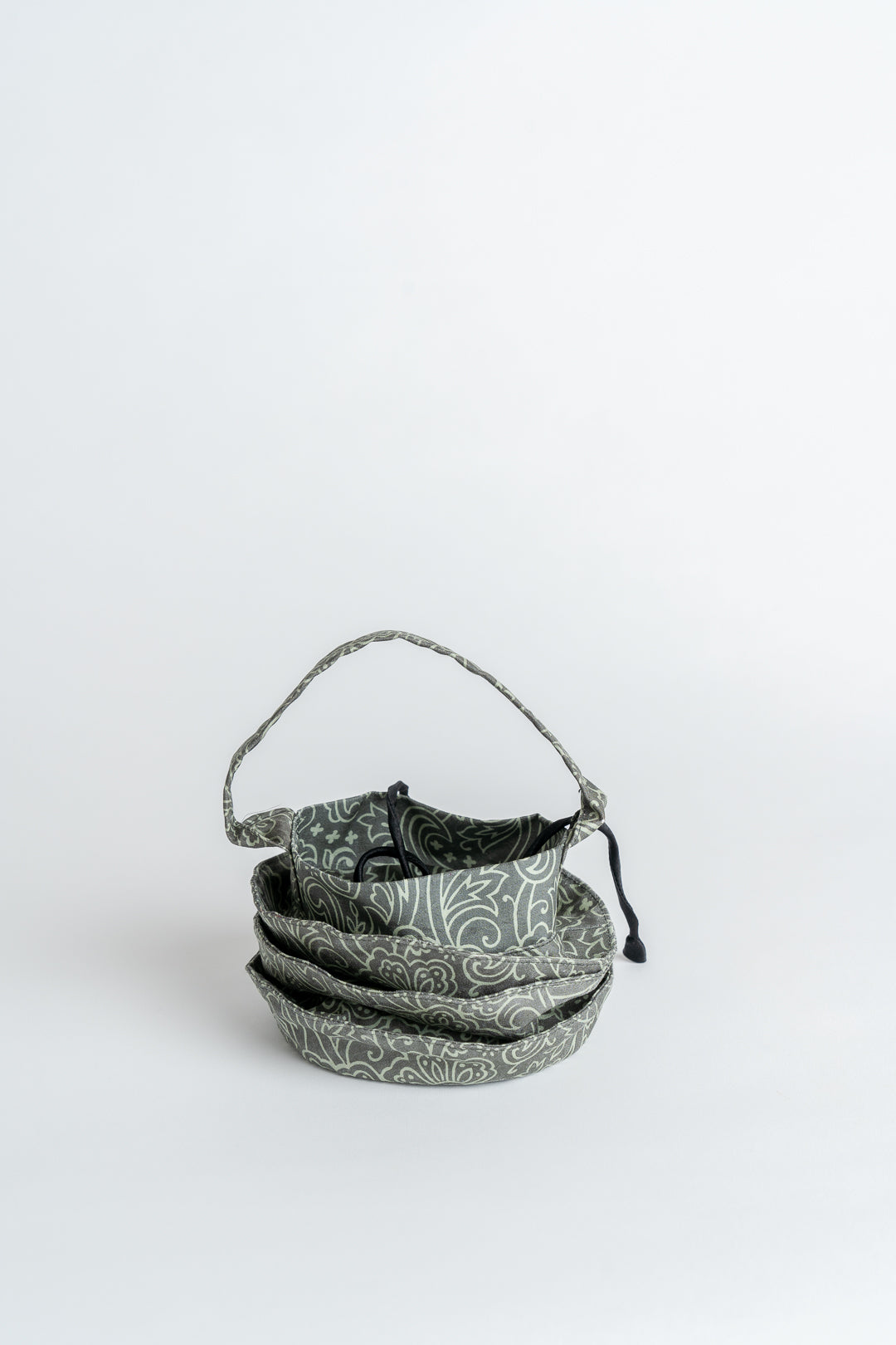 Hand Made Silk Drawstring Lantern Bag Green