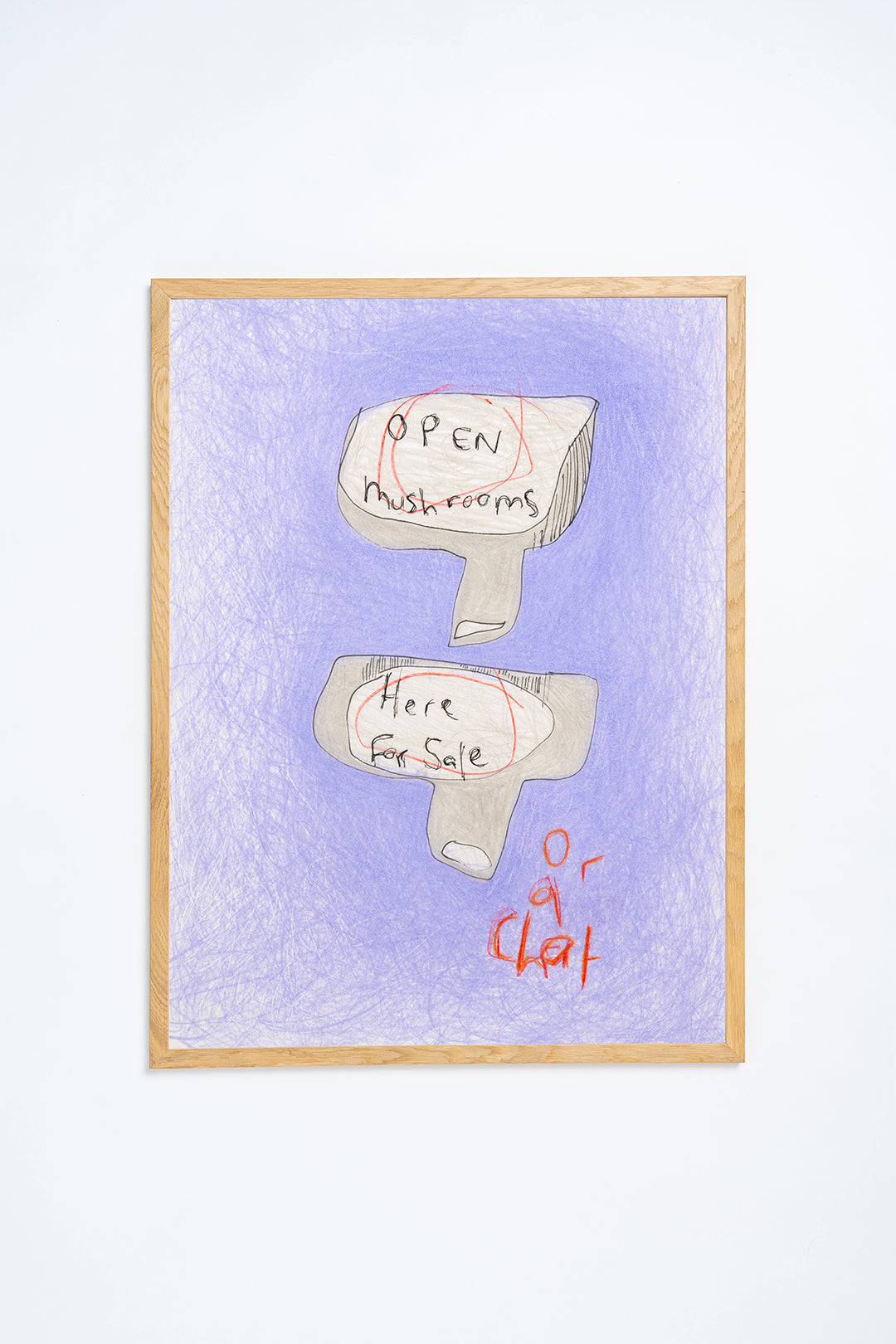 'Open Mushrooms. Here for sale. Or a chat' Original Artwork