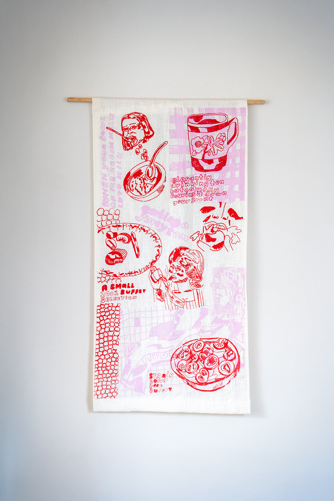'Tomato' Linen Screen Print Table Runner