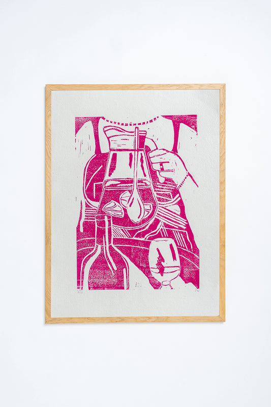 'Sangria' Lino Print