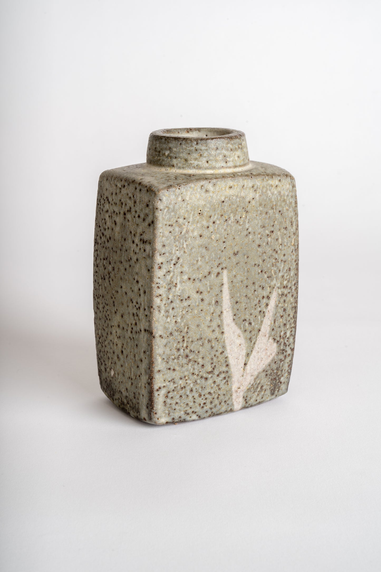 Mid Century Stoneware Vase Signed SP