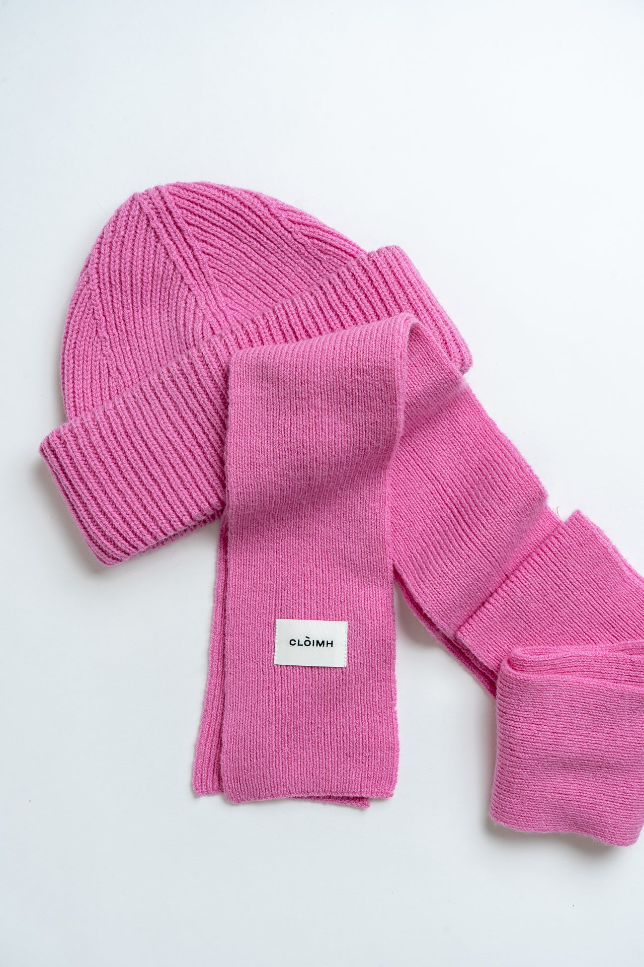 Chunky Soft Wool Beanie Hat Pink Exclusive