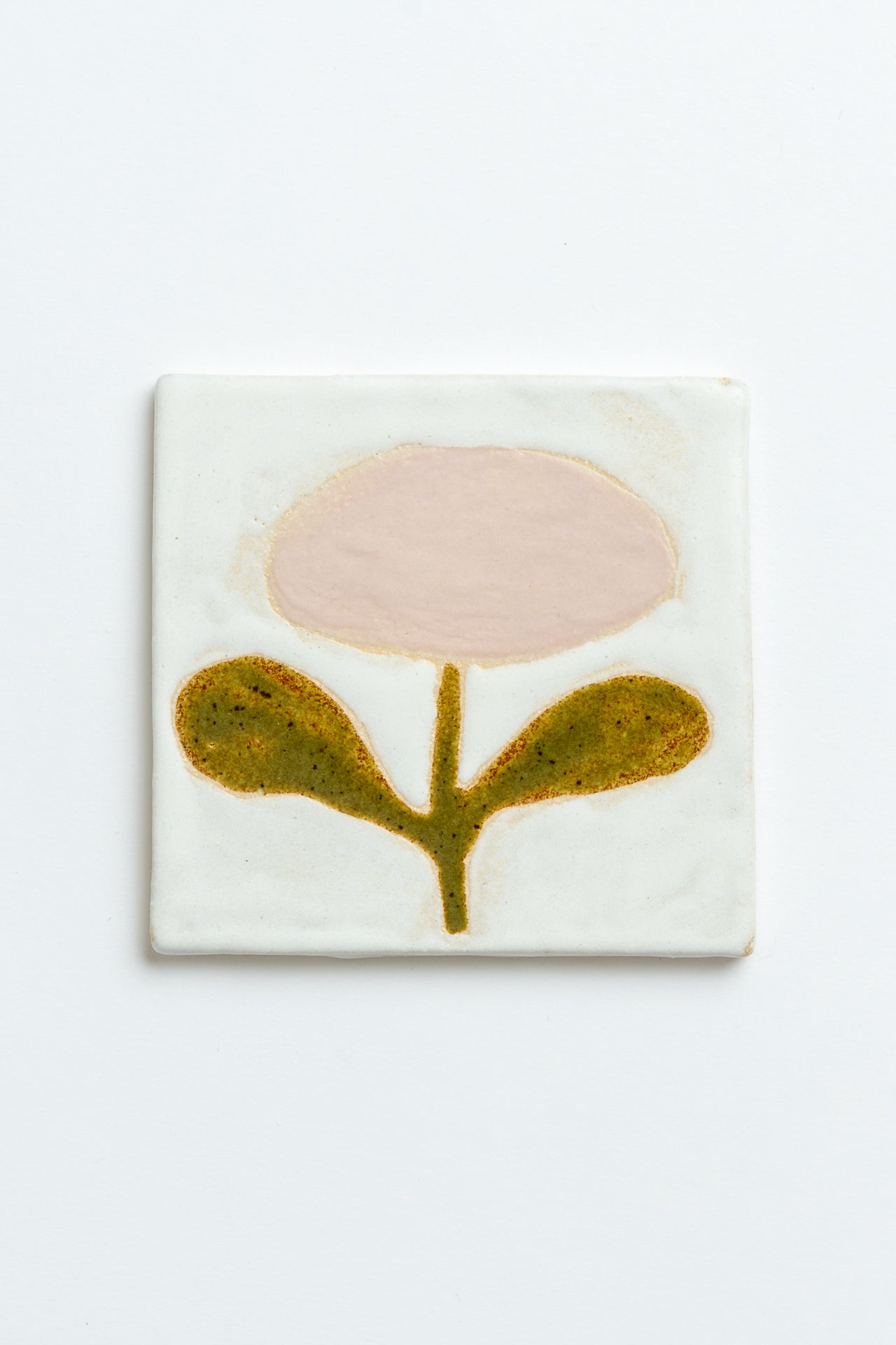 Ceramic 'Pink Flower' Hand Painted Tile