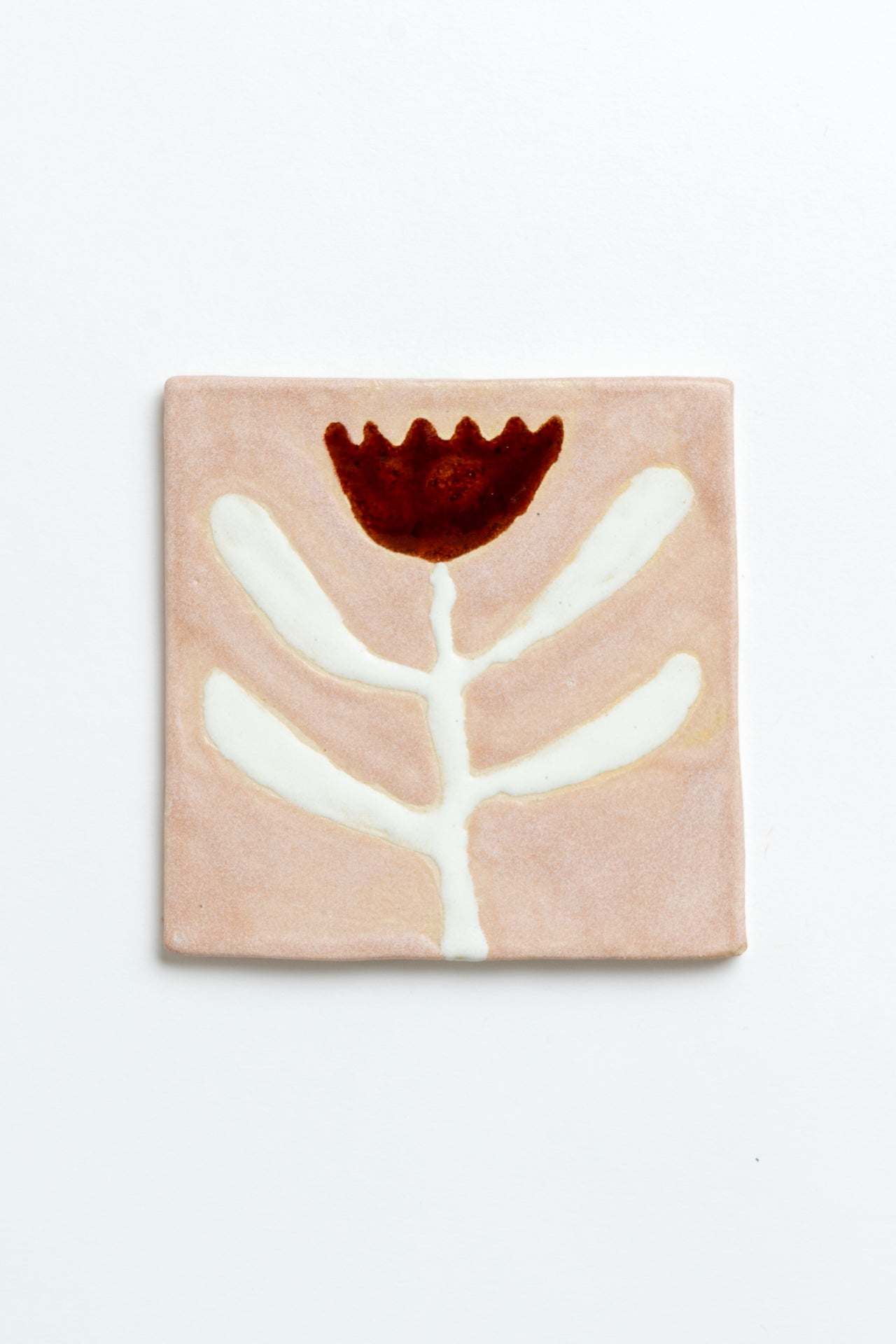 Ceramic 'Tall Tulip' Hand Painted Tile