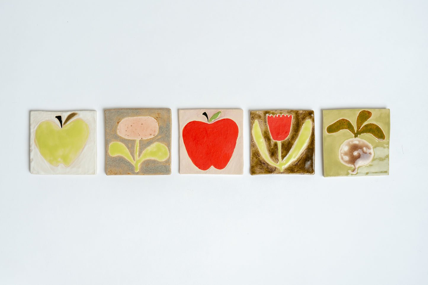 Ceramic 'Light Pink Flower' Hand Painted Tile