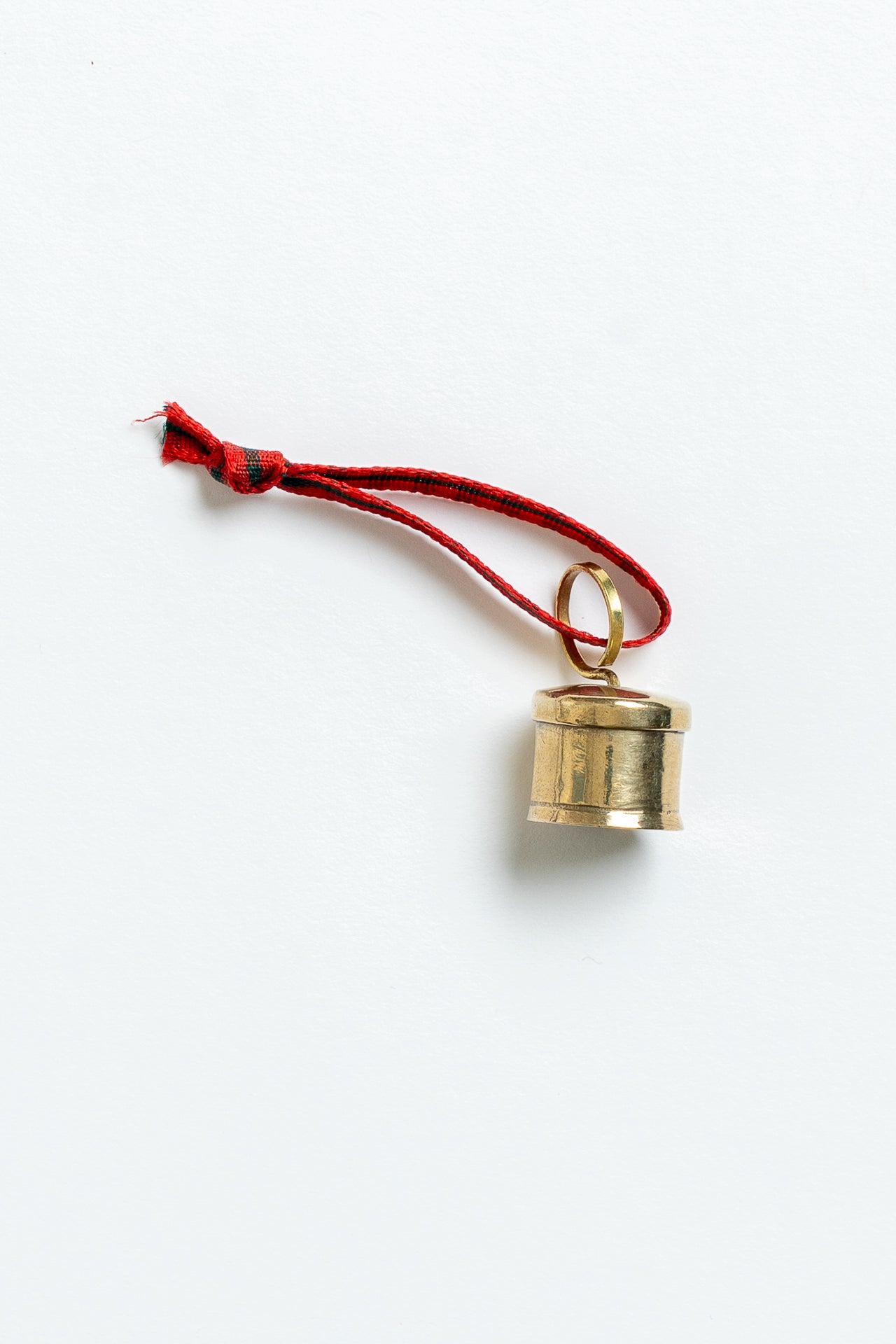 Brass Cow Bell Christmas Decoration Red