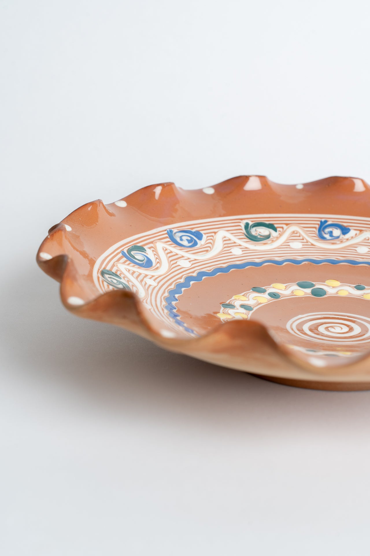 Ceramic Swirl Ripple Plate Navy