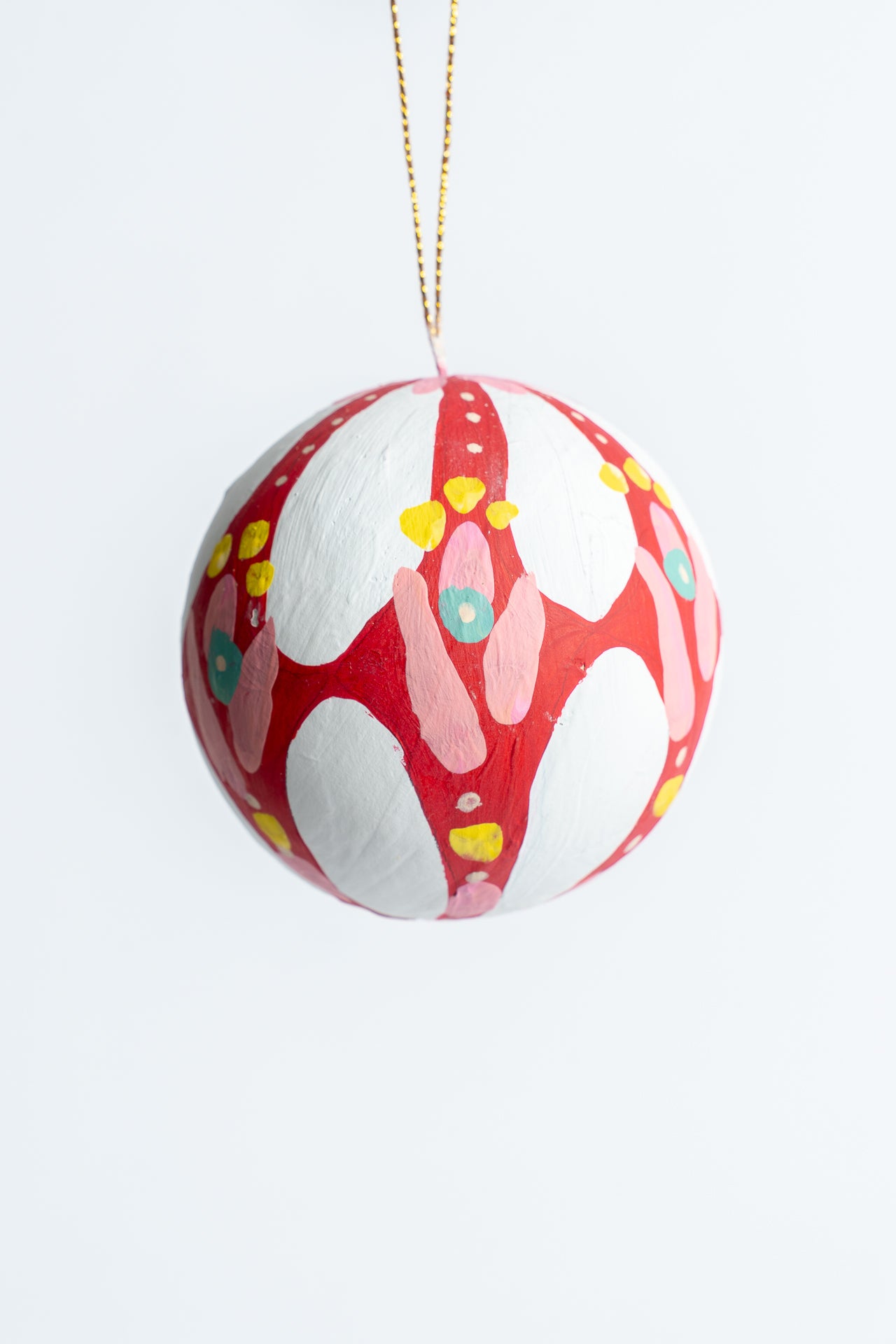 Hand Painted Christmas Bauble White