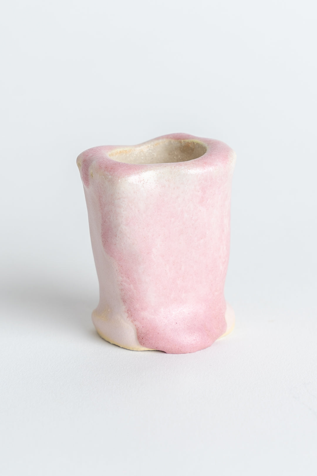 Hand Painted Ceramic Candle Holder Pink