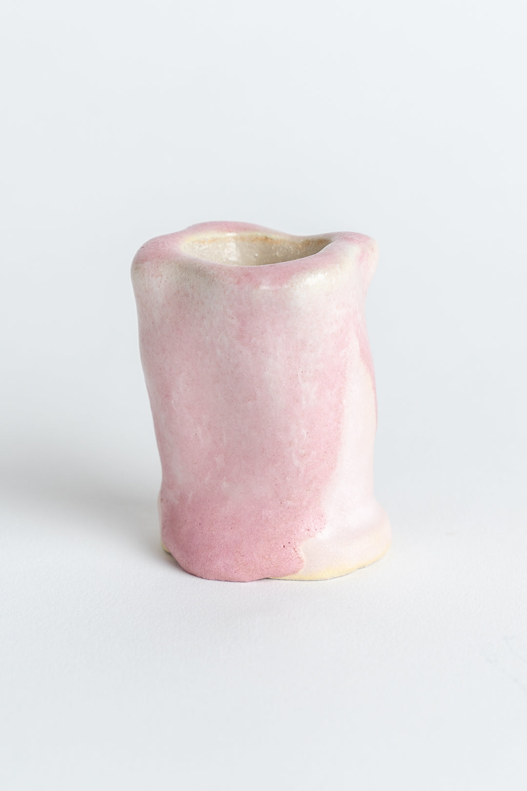 Hand Painted Ceramic Candle Holder Pink