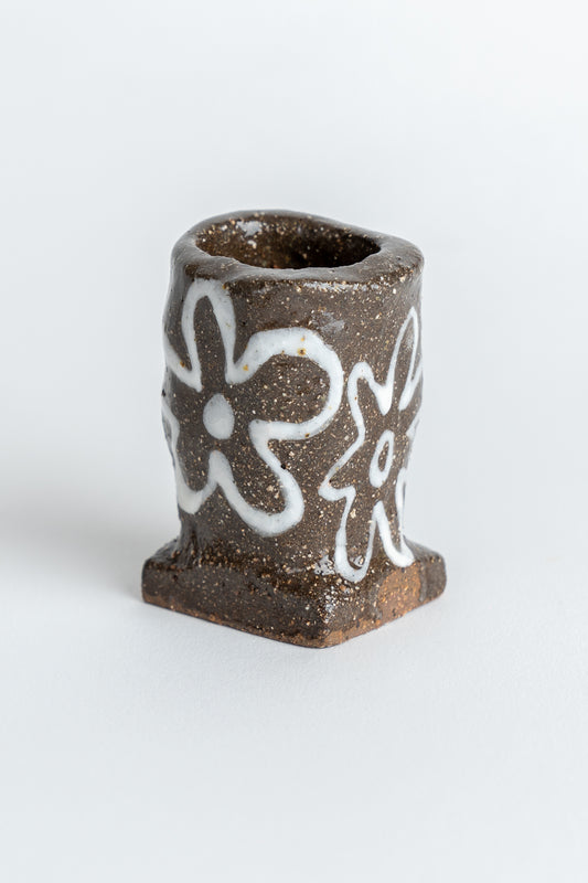 Ceramic 'Daisy Flower' Hand Painted Candle Holder