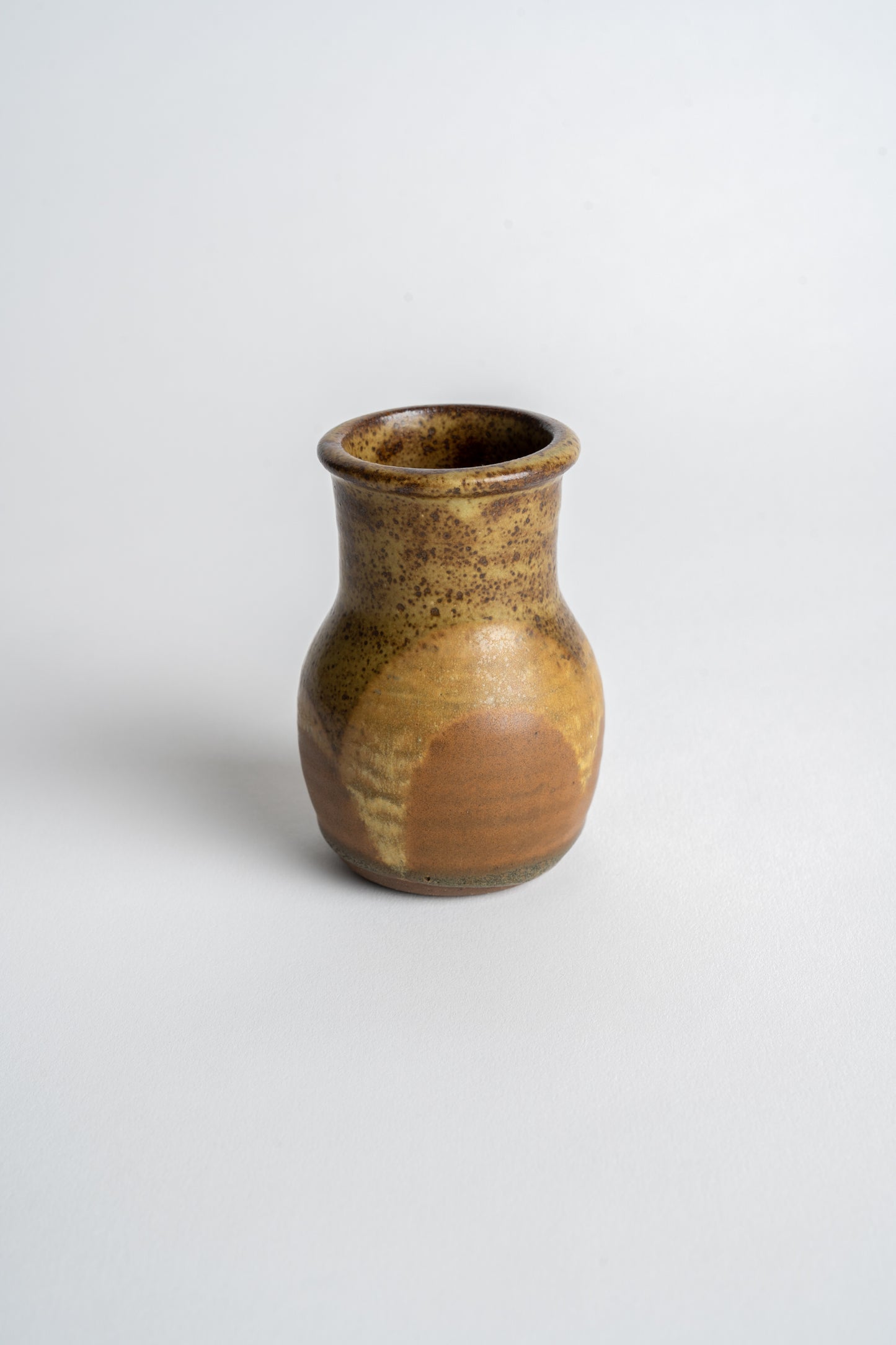 Vintage Studio Pottery Bud Vase with Fluid Decoration