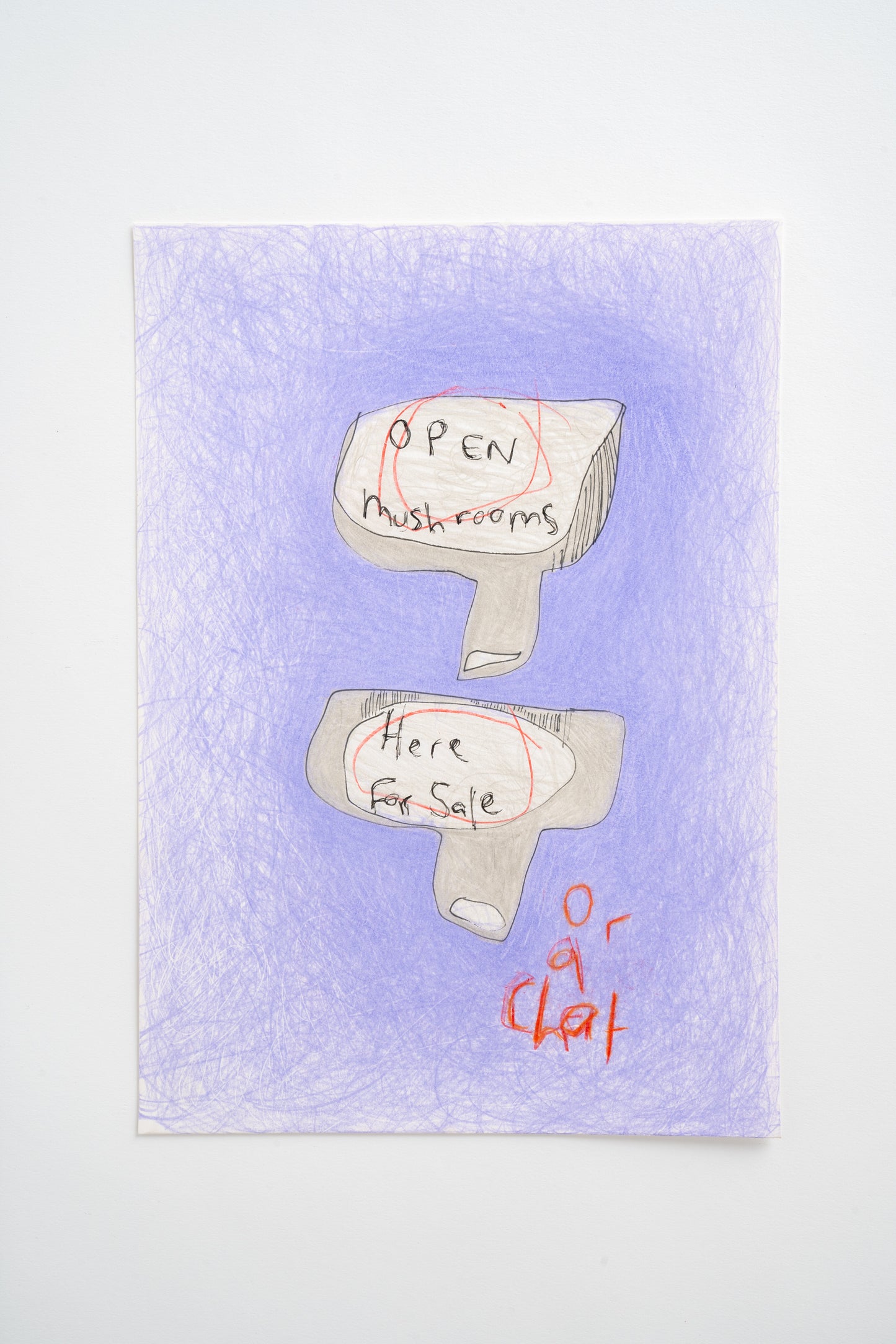 'Open Mushrooms. Here for sale. Or a chat' Original Artwork