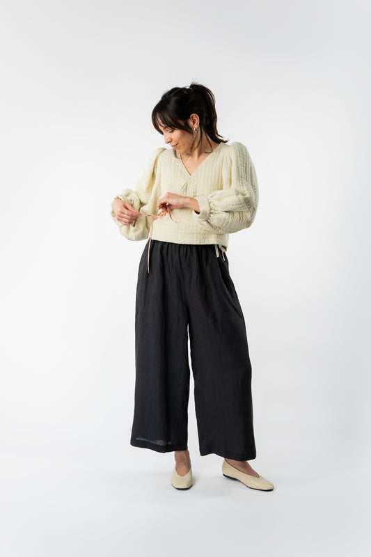 Linen Rebecca Trouser Charcoal