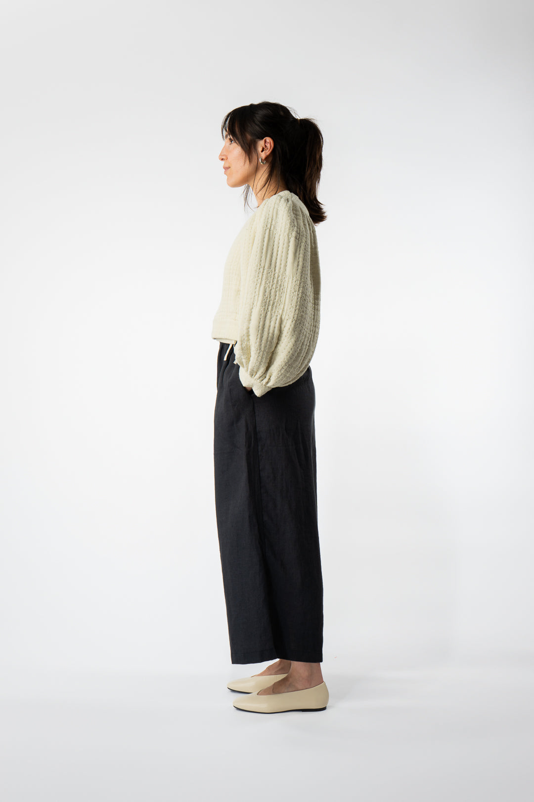 Linen Rebecca Trouser Charcoal