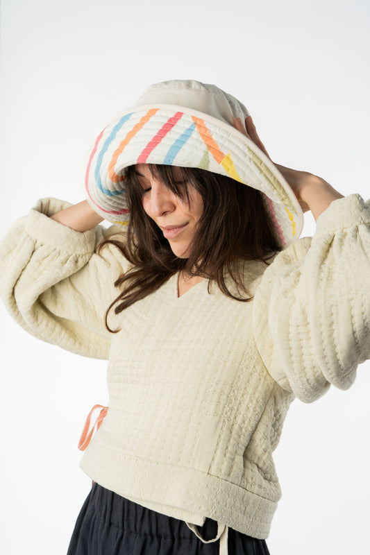 Indian Quilted Cotton Cloud 9 Top Almond