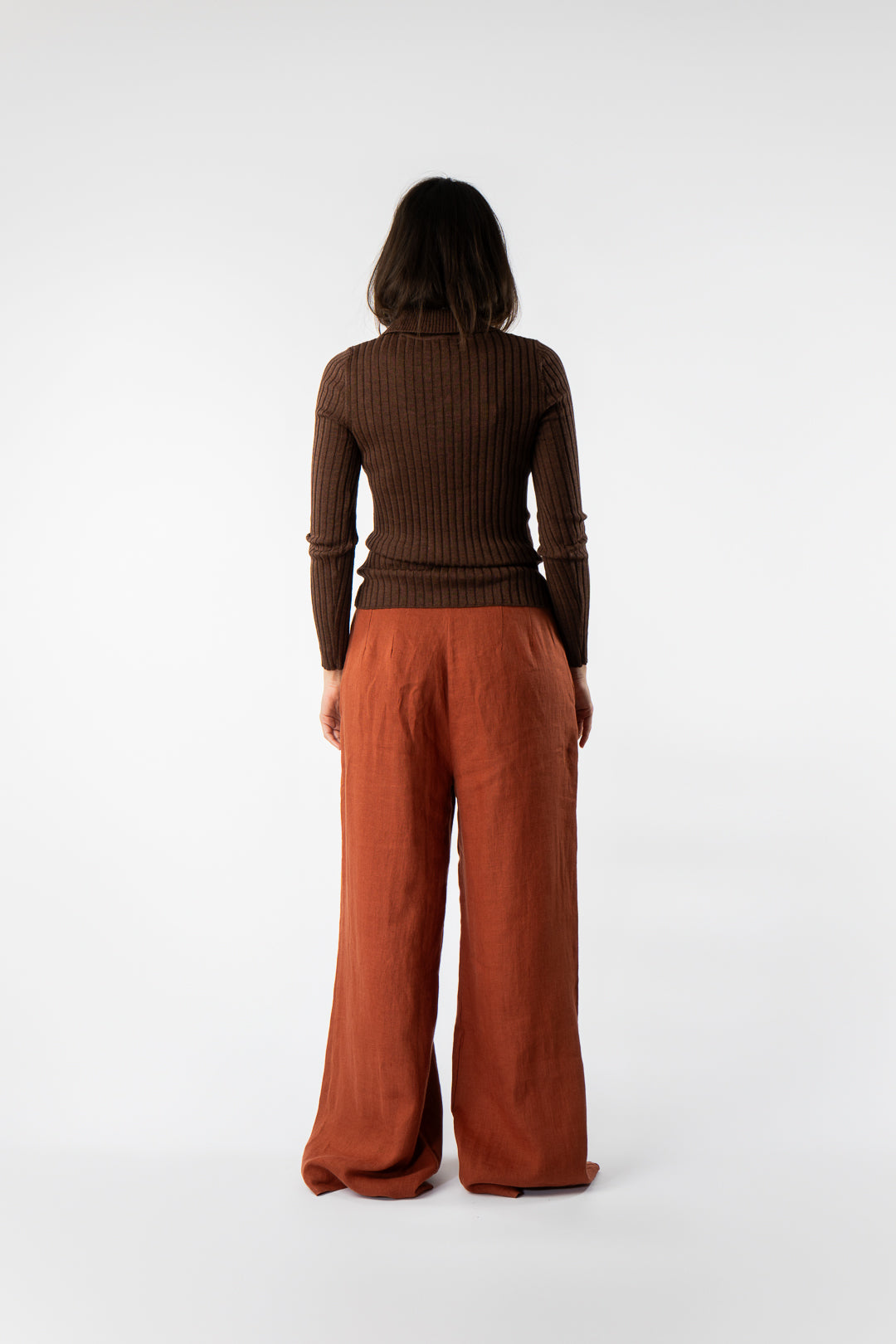 Linen Aphelia Trouser Terracotta