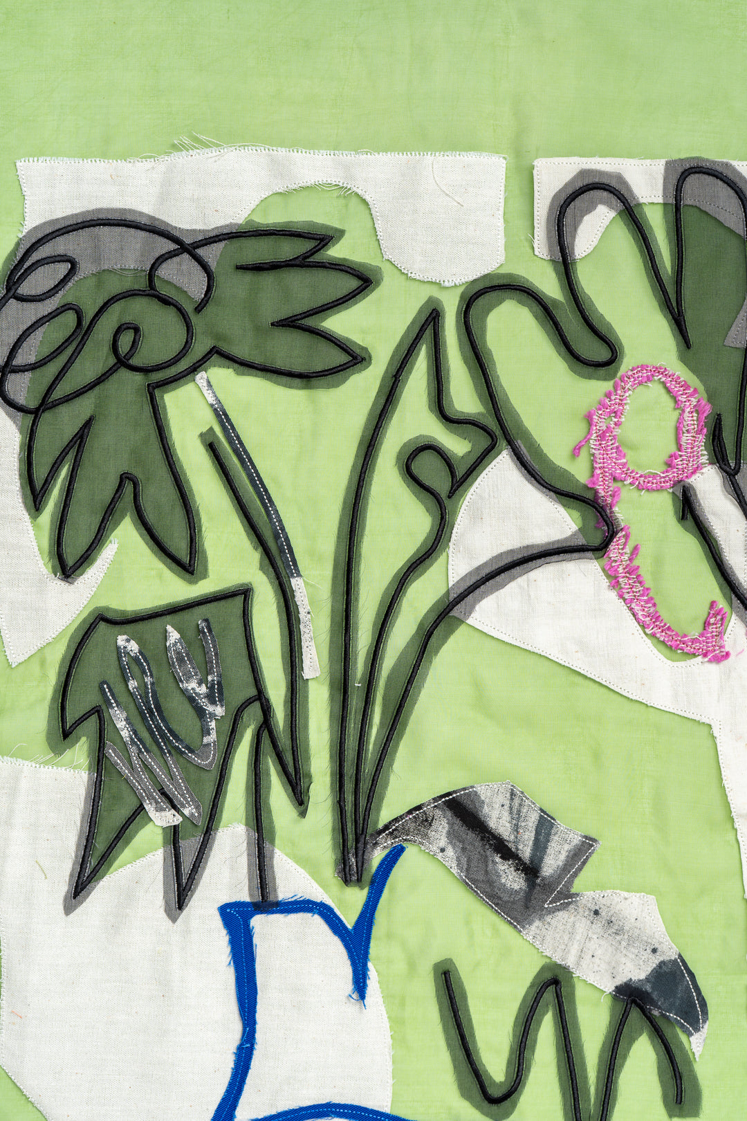 Ellie Sweeney 'Still Life 1' Embroidered Silk and Cotton Applique