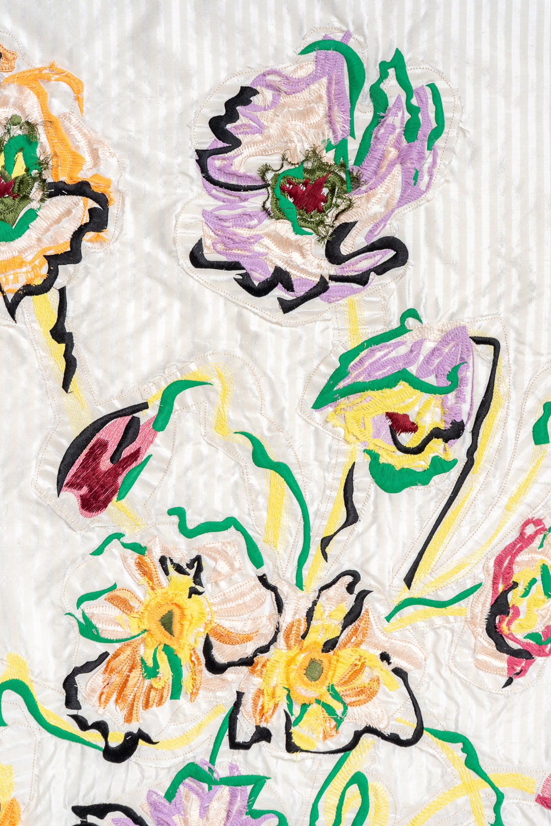 'Bouquet' Embroidered Silk Taffeta Original Artwork