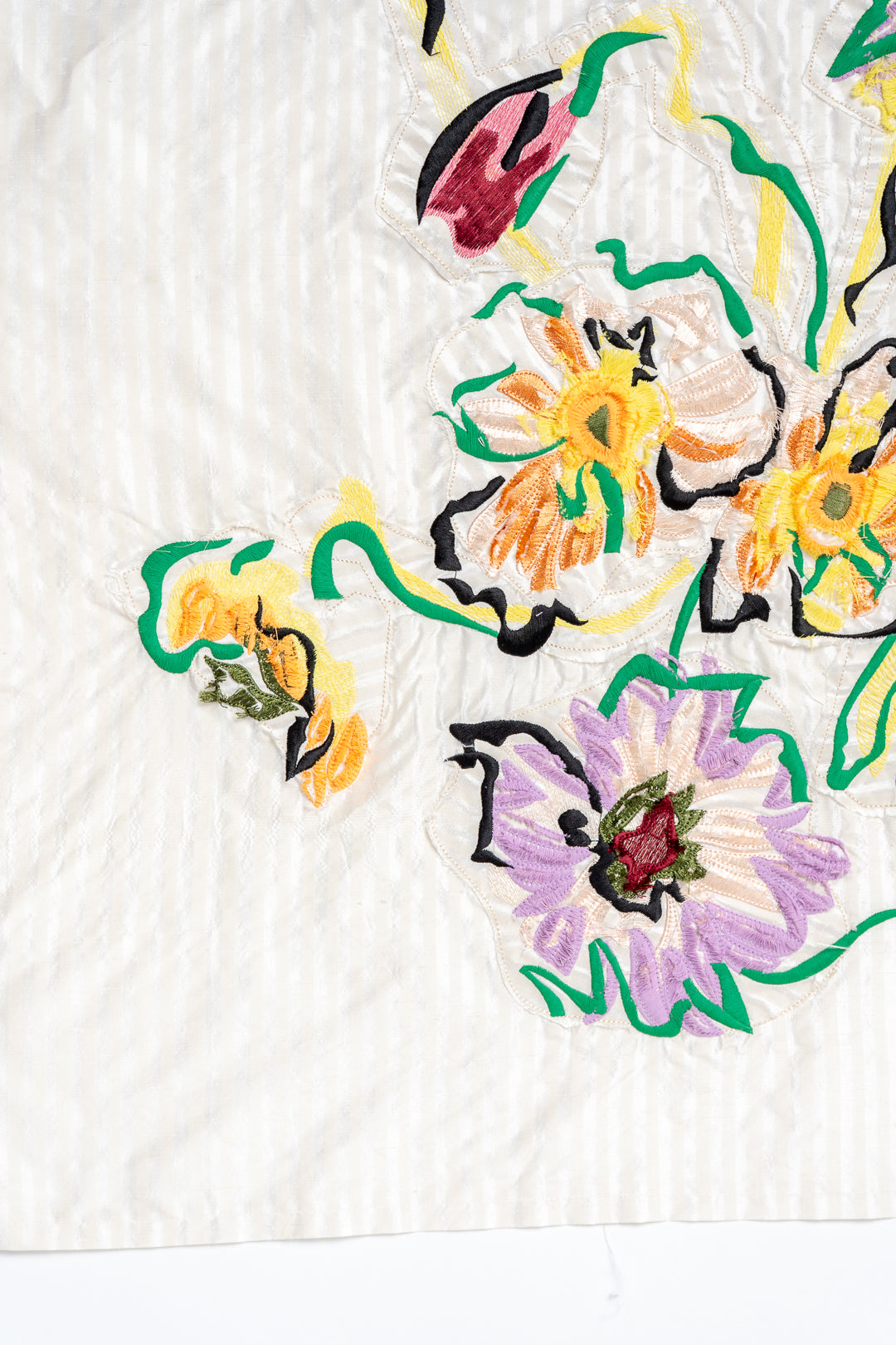 'Bouquet' Embroidered Silk Taffeta Original Artwork
