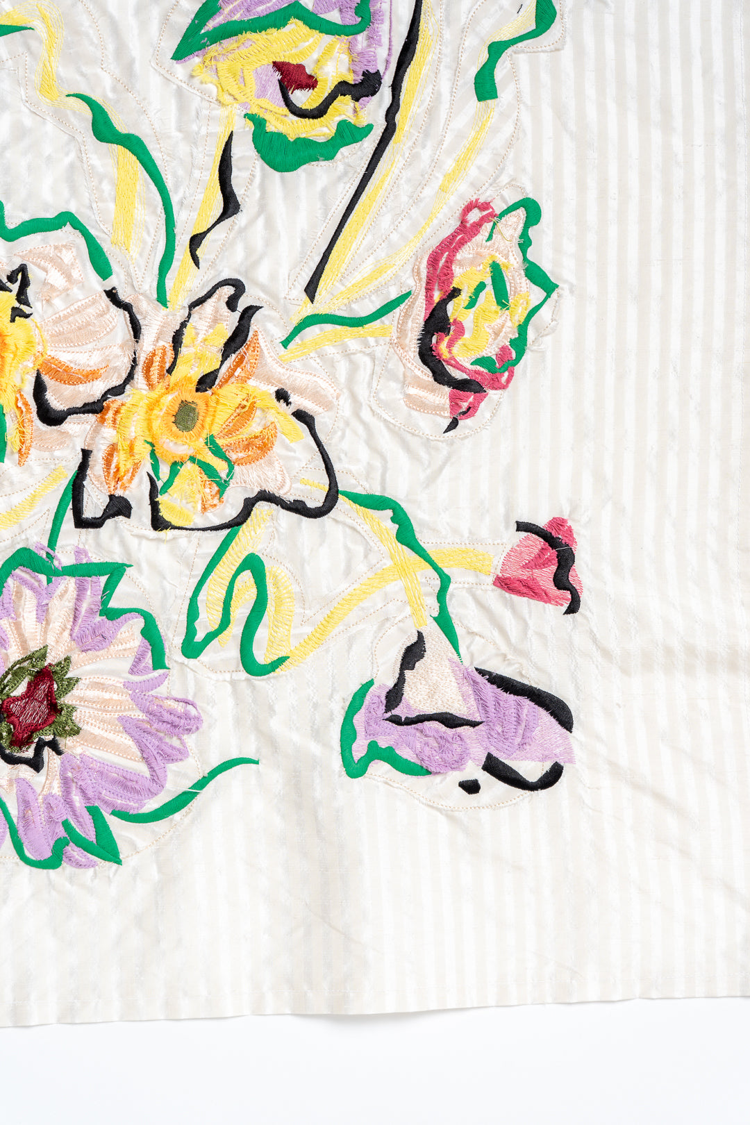 'Bouquet' Embroidered Silk Taffeta Original Artwork