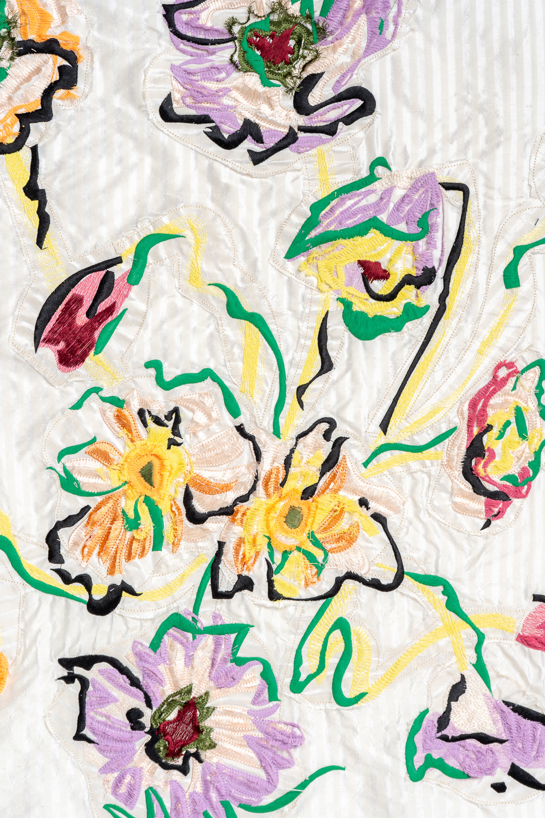 'Bouquet' Embroidered Silk Taffeta Original Artwork
