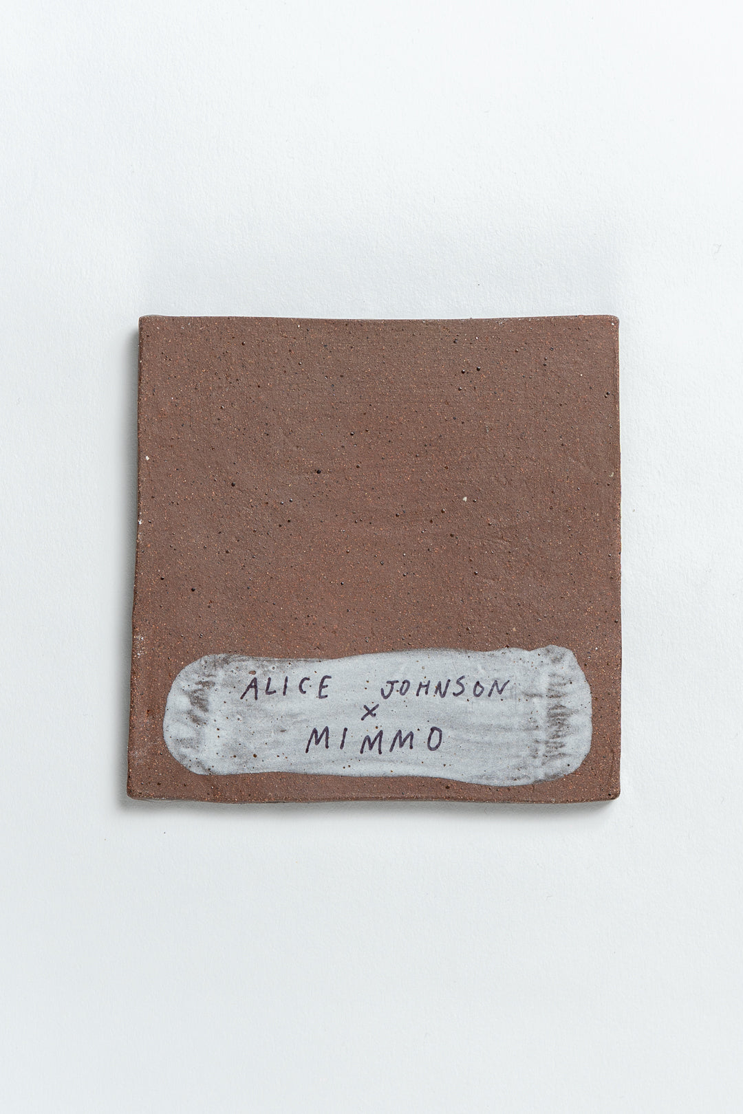 Hand Painted 'Flower' Ceramic Tile Turquoise & Brown
