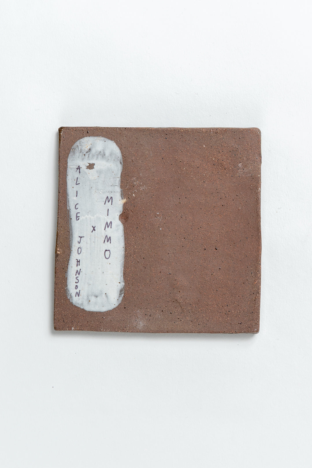 Hand Painted 'Flower Series 1/2' Ceramic Tile Brown & White