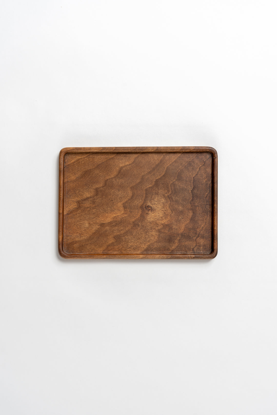 Hand Carved Walnut Wood Serving Plate Small