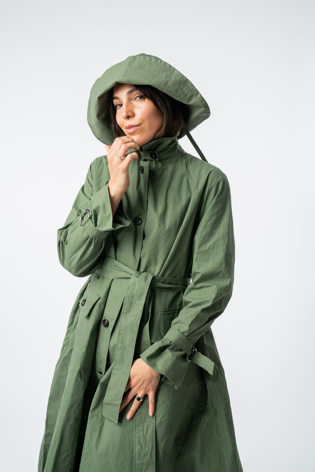 Waxed Cotton Kit Trench Coat