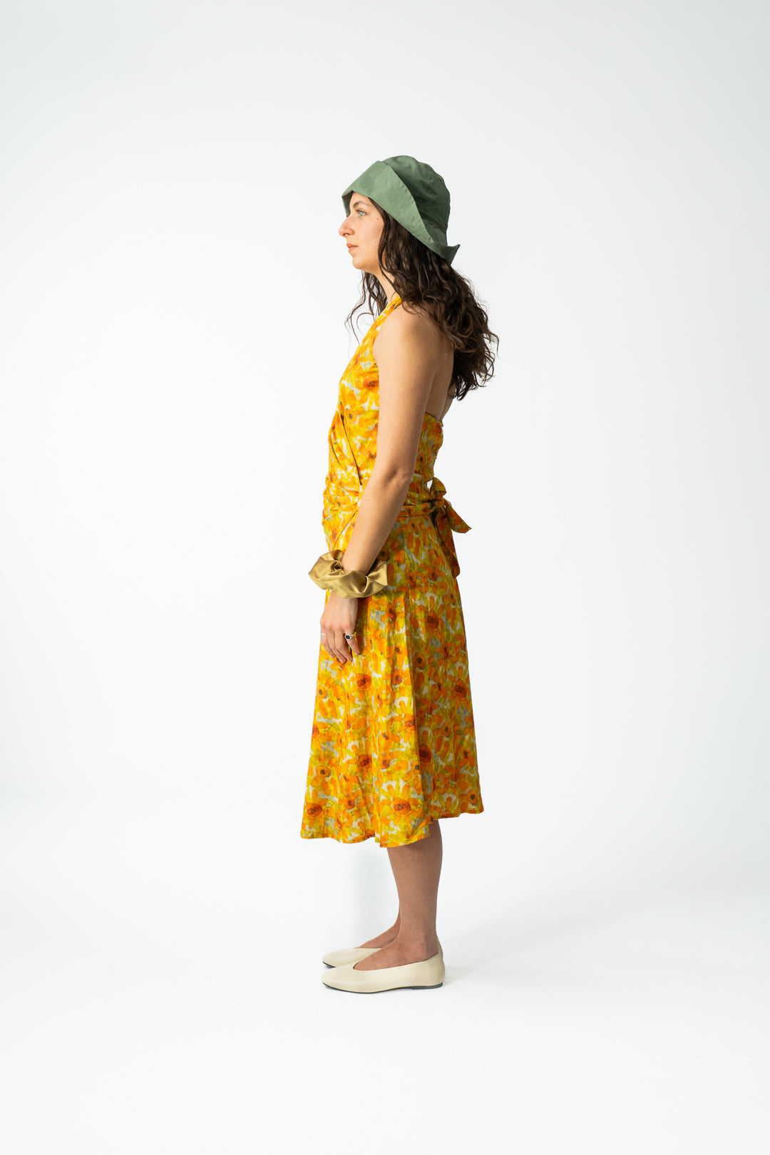 Linen Blend Cardo Dress Yellow