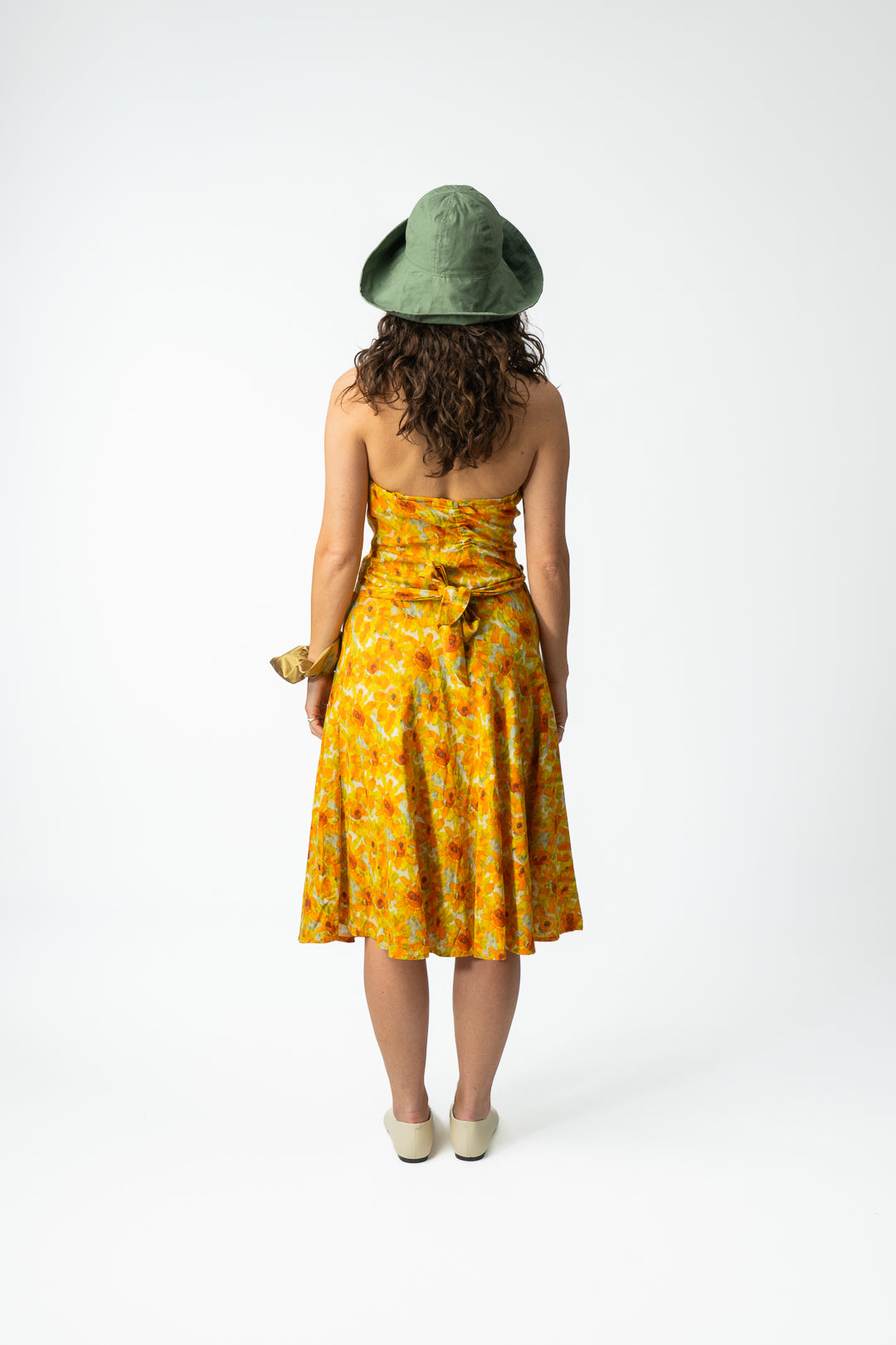 Linen Blend Cardo Dress Yellow