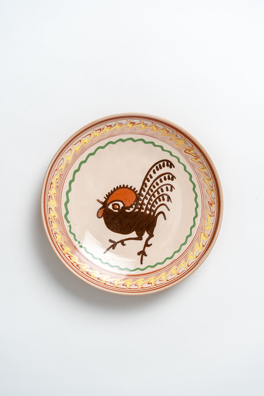 Horezu Romanian Rooster Plate Large