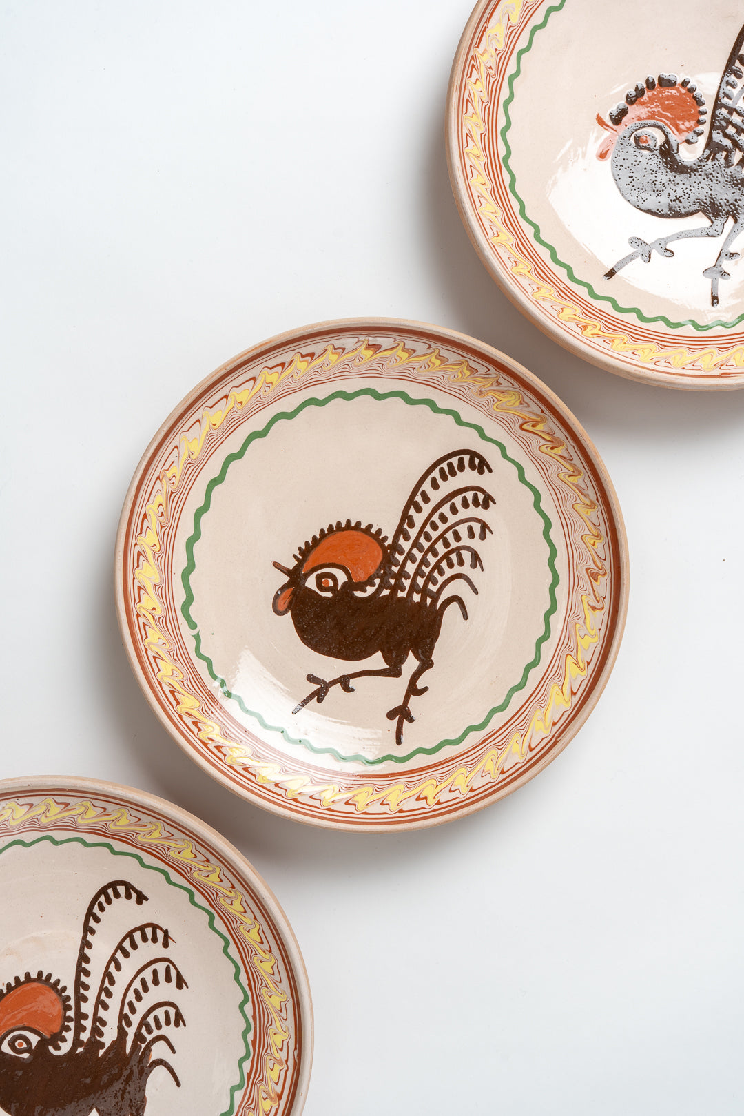 Horezu Romanian Rooster Plate Large