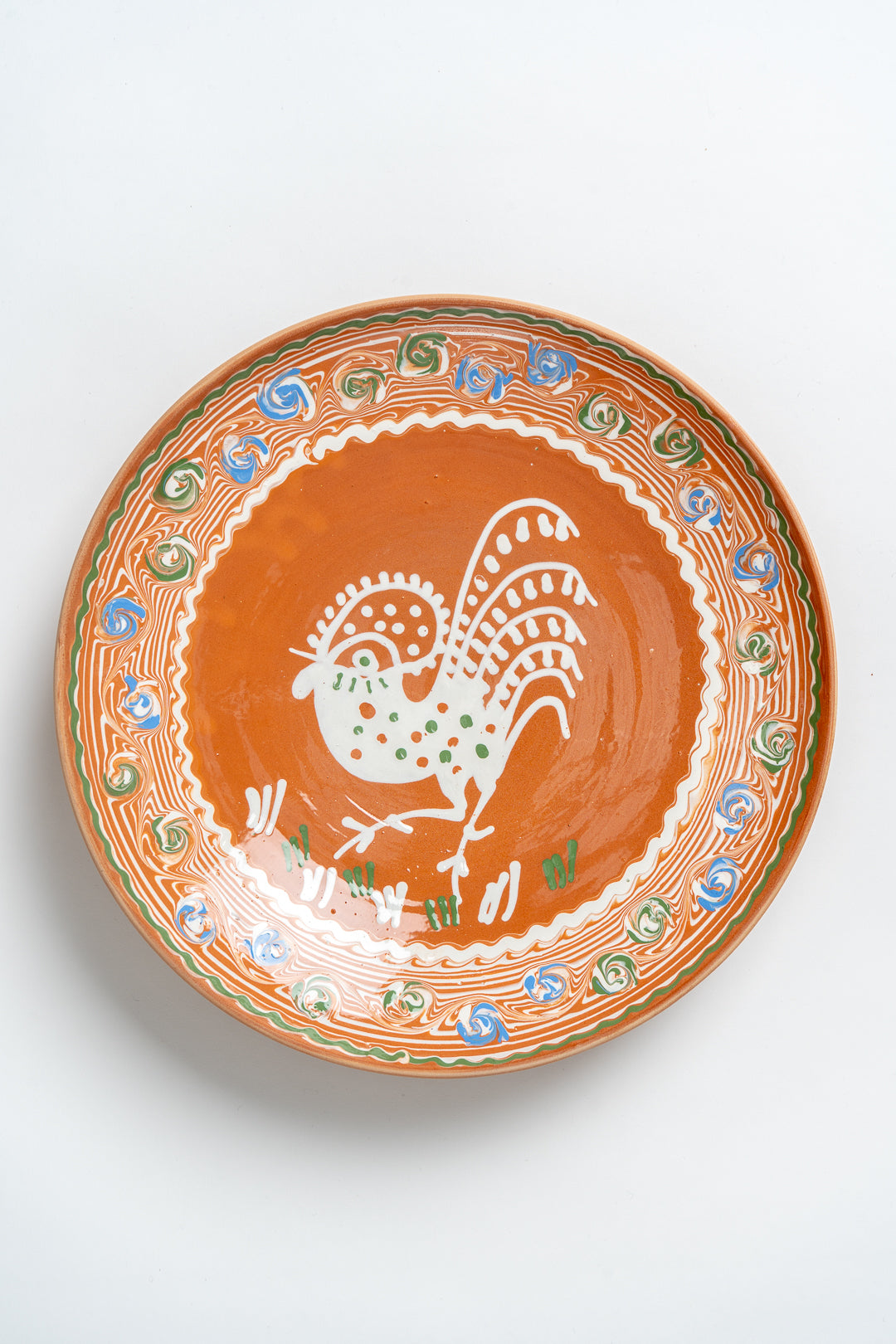 Horezu Romanian Rooster Plate Extra Large