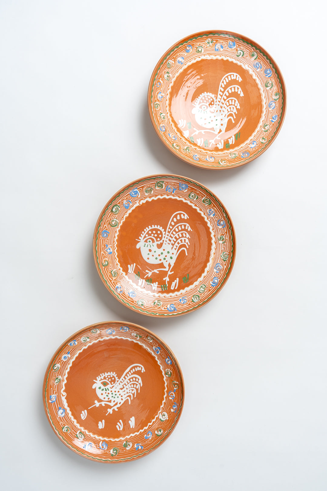 Horezu Romanian Rooster Plate Extra Large
