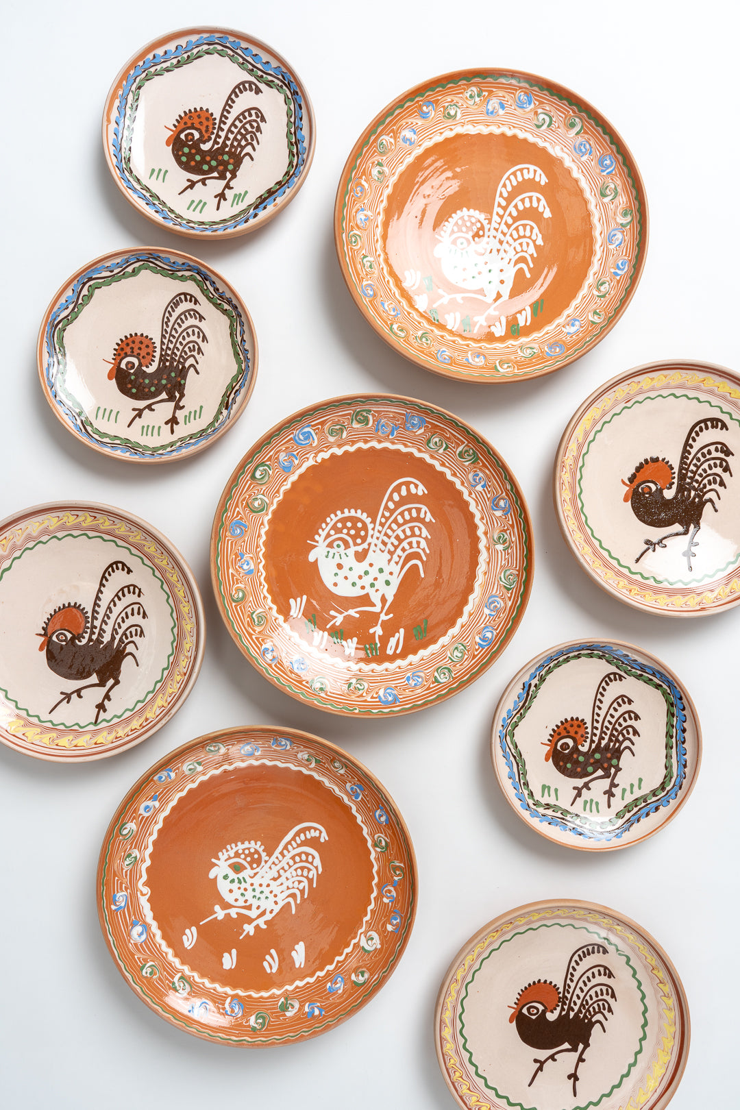 Horezu Romanian Rooster Plate Extra Large