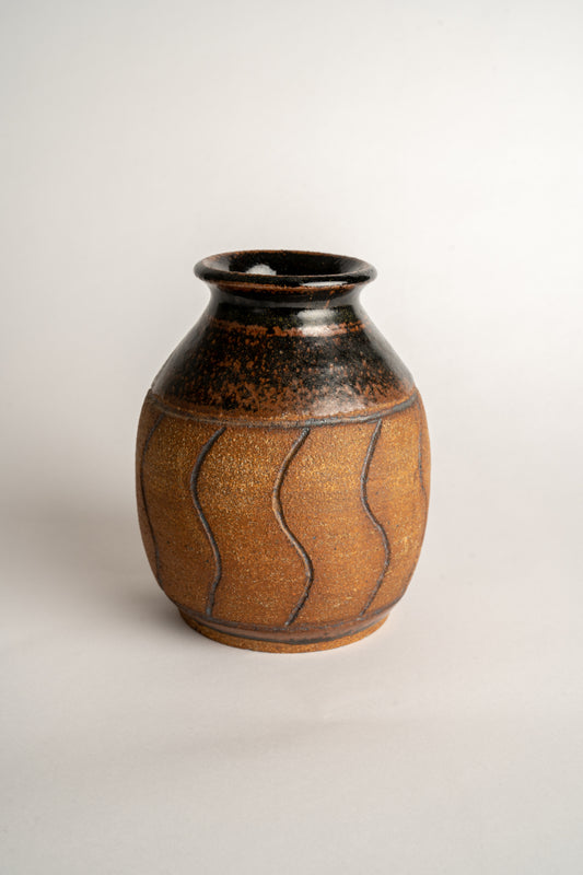 Curated Home & Grown Studio Vase with Incised Wave