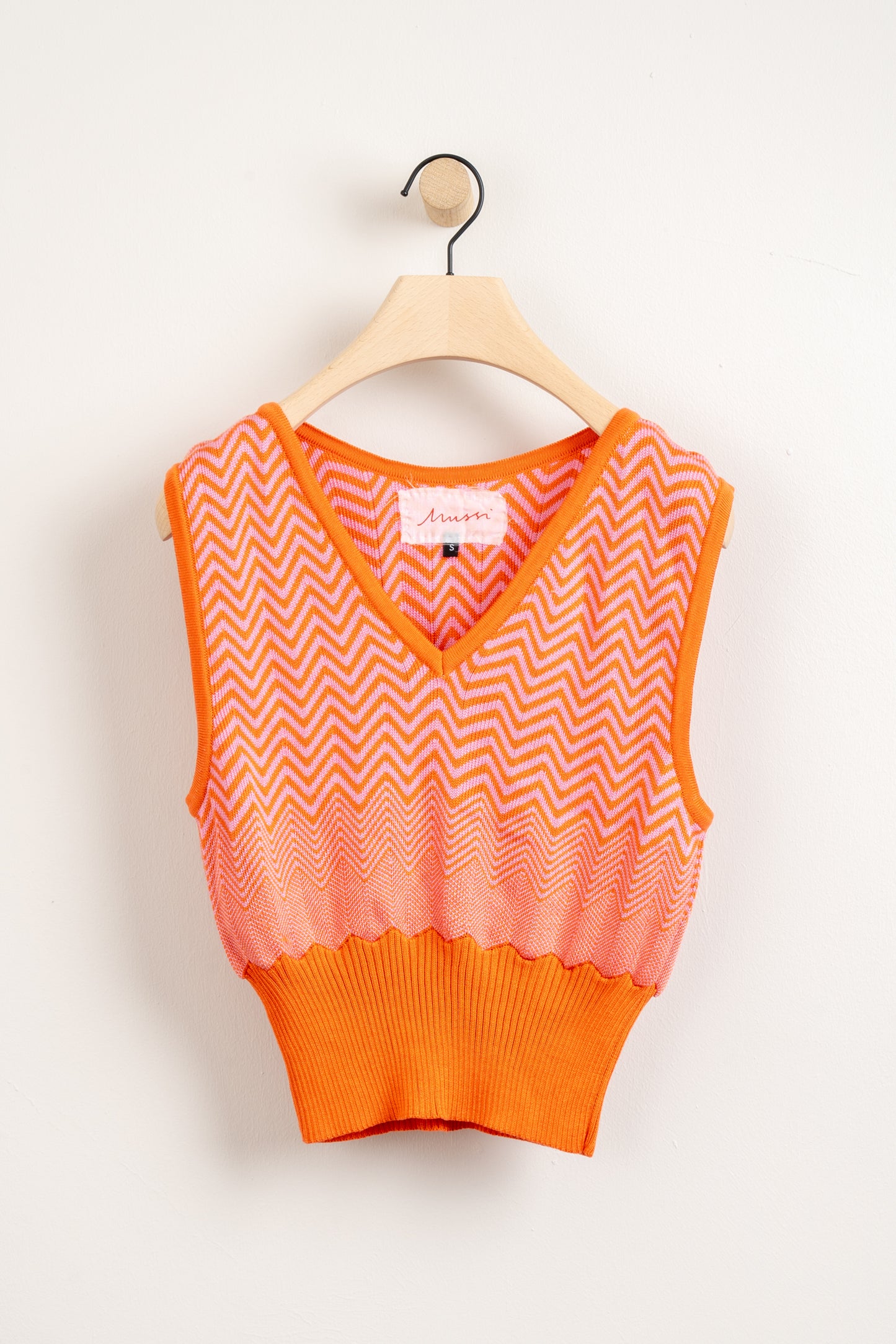 Mussi Knitted Silk Chevron Vest
