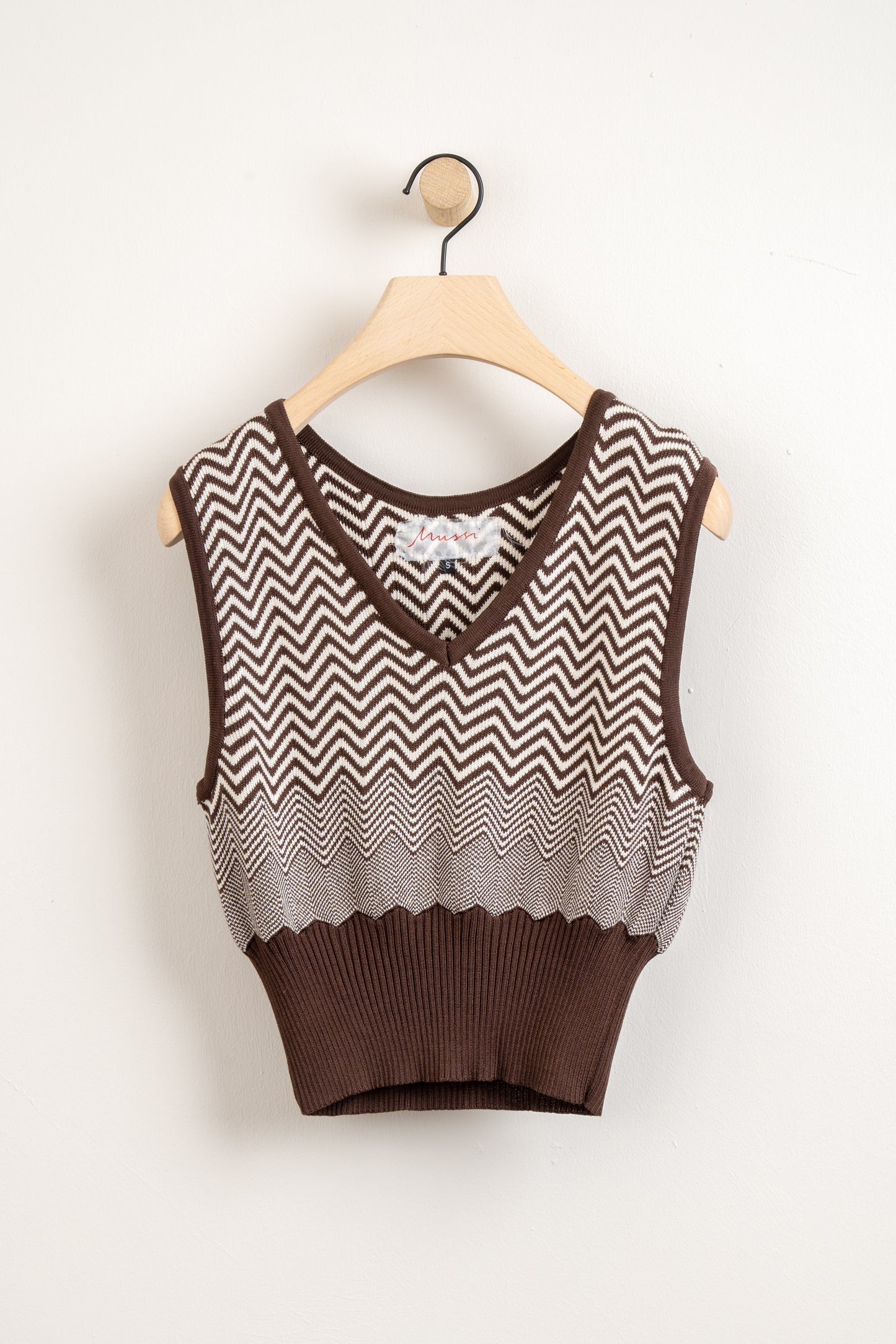Mussi Knitted Silk Chevron Vest