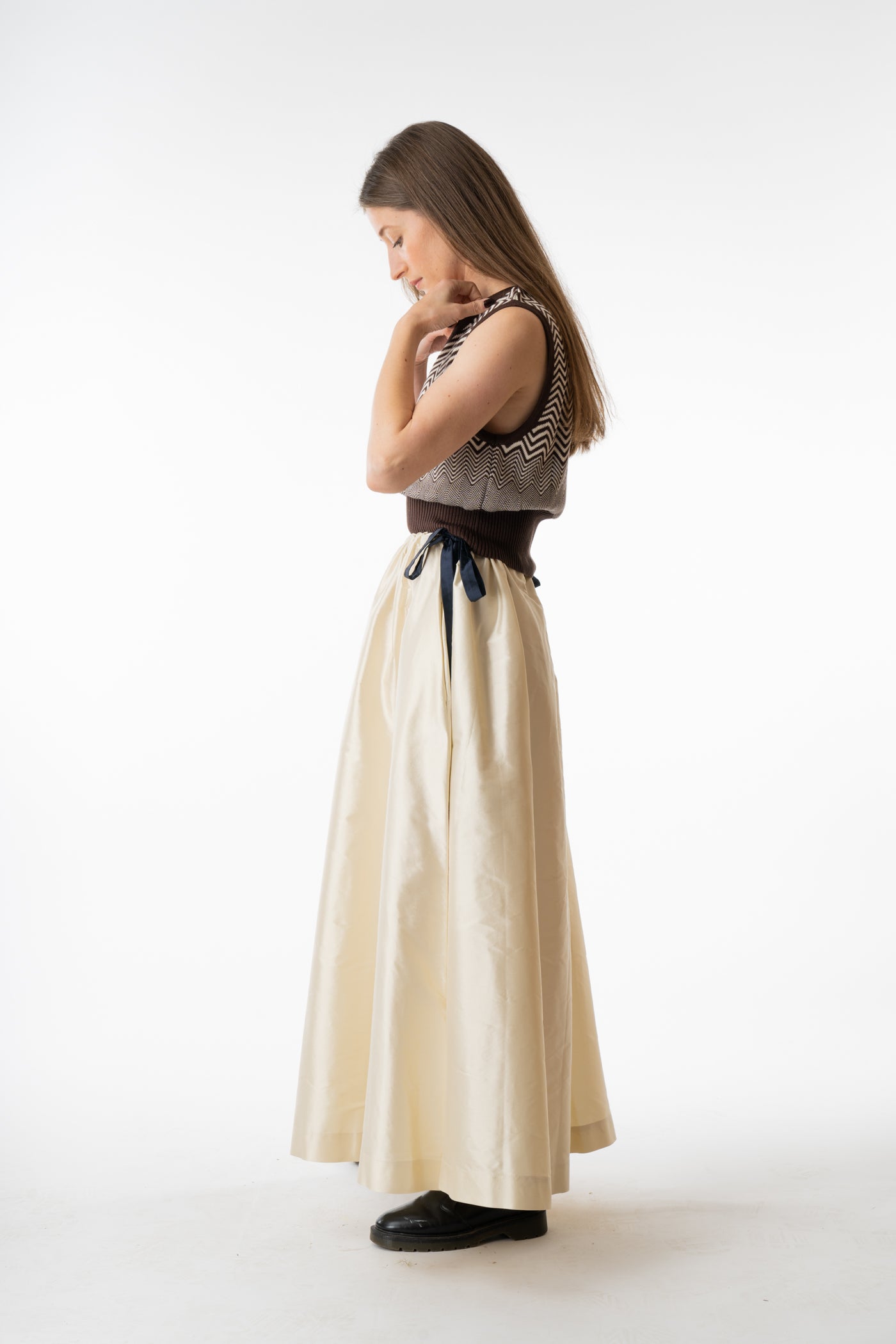 Mussi Knitted Silk Chevron Vest