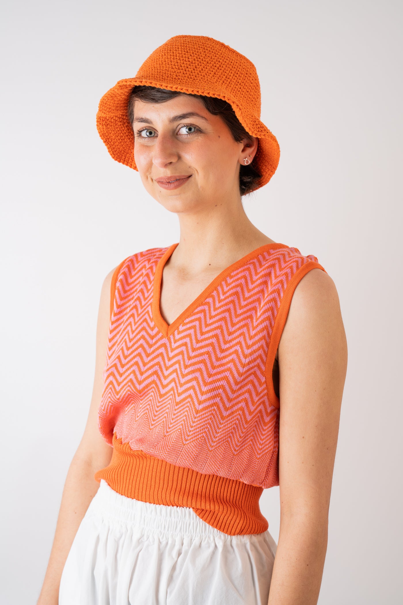 Mussi Knitted Silk Chevron Vest