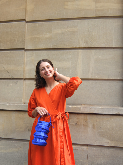 Cotton Lila Wrap Dress Orange