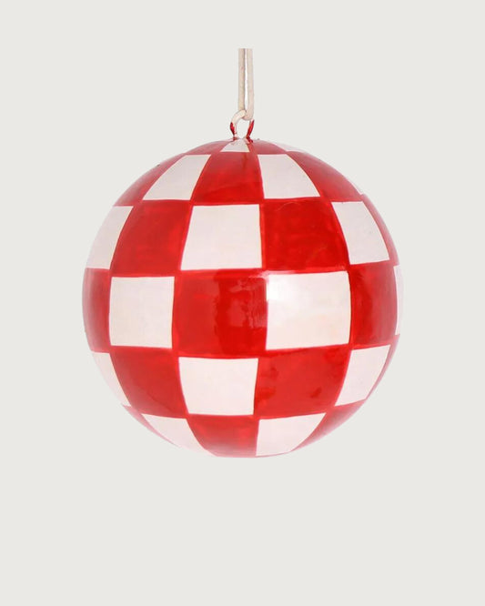 Paper Dreams Papier Mache Checkerboard Bauble