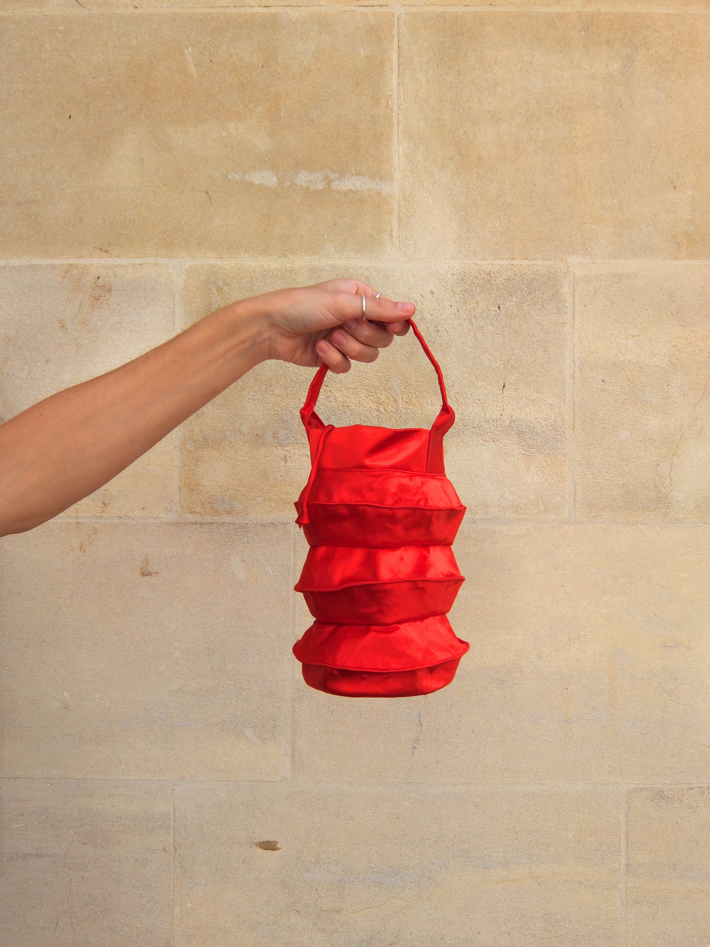 Hand Made Satin Drawstring Lantern Bag